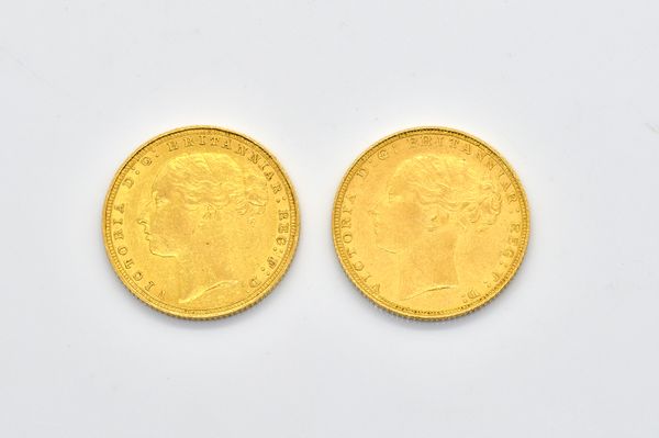 TWO VICTORIA YOUNG HEAD SOVEREIGNS (2)