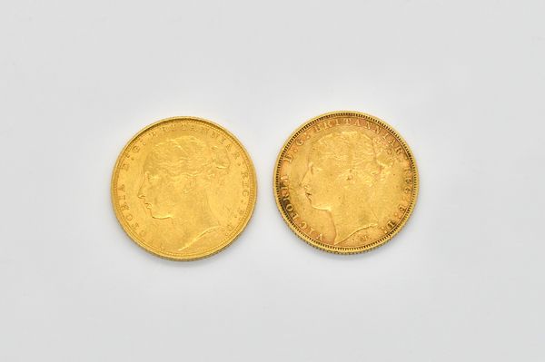 TWO VICTORIA YOUNG HEAD SOVEREIGNS (2)