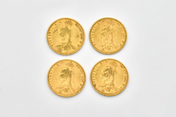 FOUR VICTORIA JUBILEE HEAD SOVEREIGNS (4)