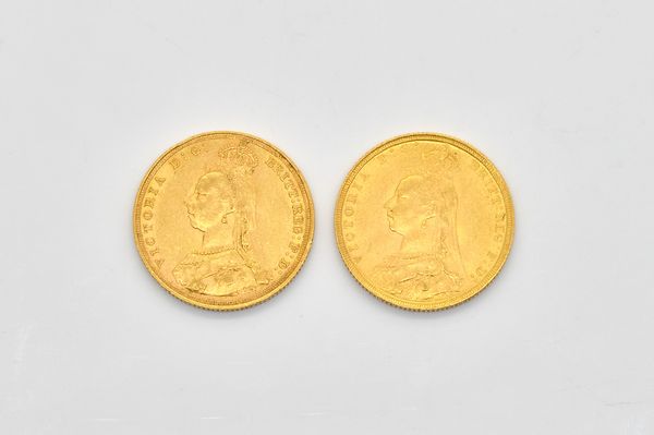 TWO VICTORIA JUBILEE HEAD SOVEREIGNS (2)