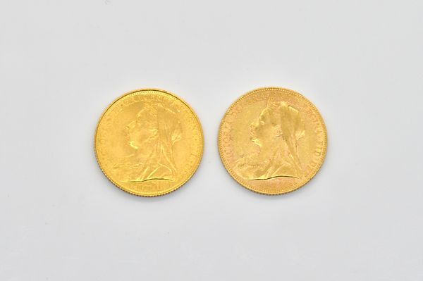 TWO VICTORIA OLD HEAD SOVEREIGNS (2)