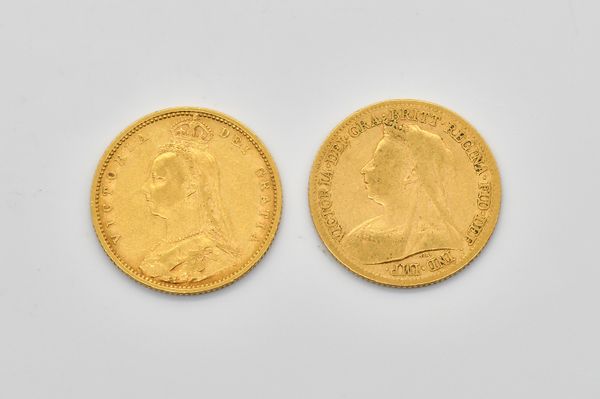 TWO VICTORIA HALF SOVEREIGNS (2)