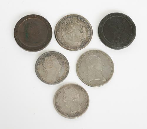 SIX EUROPEAN AND BRITISH COINS (6)