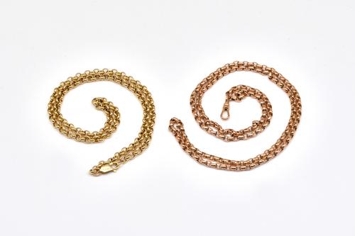 TWO GOLD NECKCHAINS (2)