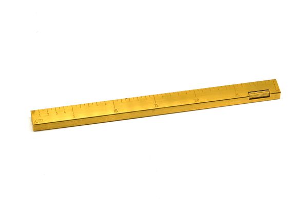 A DUNHILL GILT METAL RULER GAS DESK LIGHTER