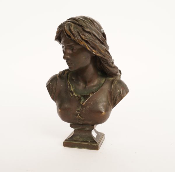 AFTER EUGENE-ANTOINE AIZELIN (1821-1902), CAST BY THE BARBEDIENNE FOUNDRY: BRONZE PORTRAIT BUST OF MIGNON
