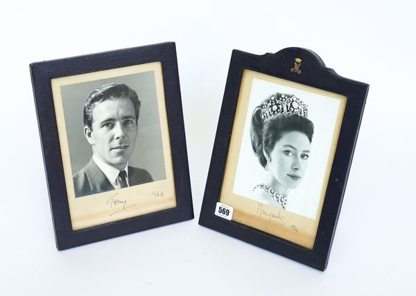 TWO PRESENTATION BLACK AND WHITE PHOTOGRAPHS OF HRH THE PRINCESS MARGARET AND EARL SNOWDON, DATED 1964 (2)