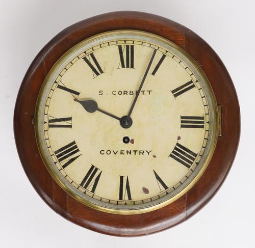 A LATE VICTORIAN 10 INCH DIAL WALL CLOCK