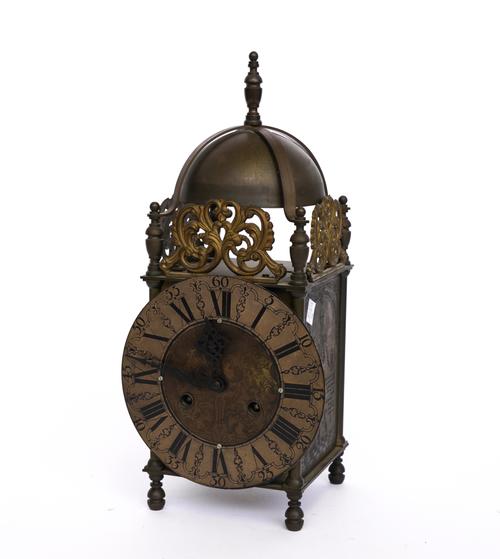 A GERMAN BRASS LANTERN CLOCK