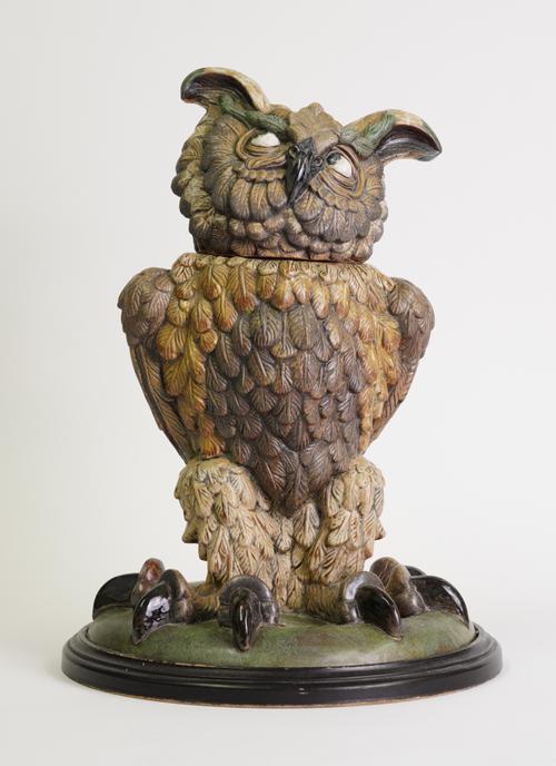 ANDREW HULL (ENGLISH) FOR COBRIDGE POTTERY: ‘THE MAJOR OWL’ STONEWARE JAR