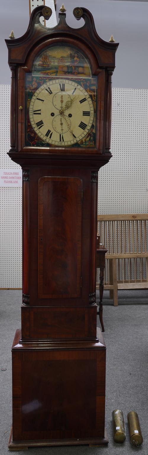 A MAHOGANY LONGCASE CLOCK