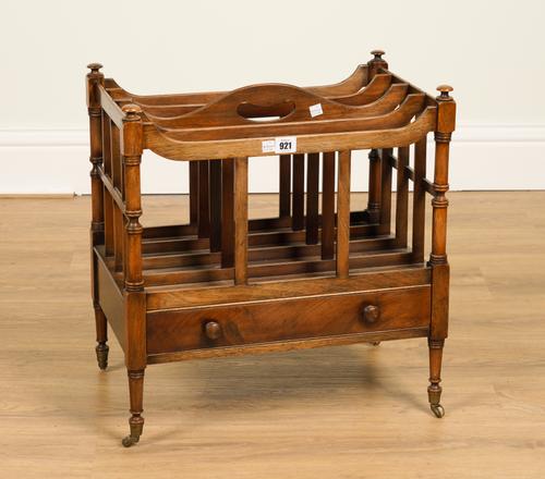 A REGENCY STYLE MAHOGANY FOUR DIVISION CANTERBURY