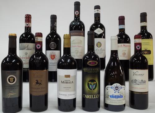 11 BOTTLES ITALIAN RED AND 1 WHITE WINE
