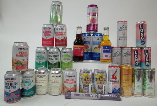 27 CANS, 2 BOTTLES AND 1 ICE POP OF PREMIXED COCKTAILS