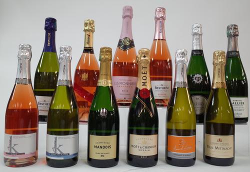 6 BOTTLES CHAMPAGNE AND 6 BOTTLES CRÉMANT D'ALSACE