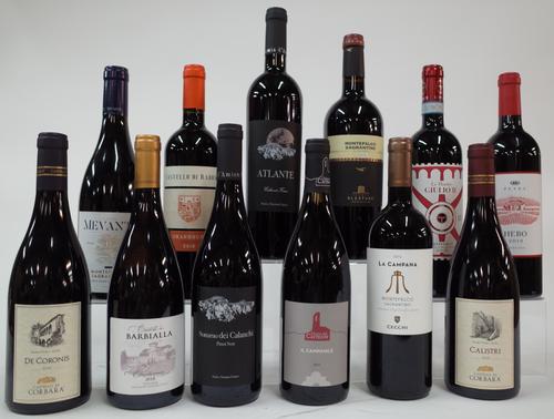 11 BOTTLES ITALIAN RED AND 1 WHITE WINE