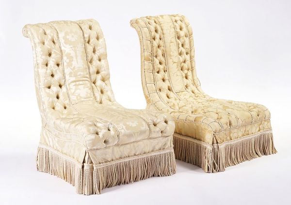 A PAIR OF VICTORIAN NURSING CHAIRS (2)