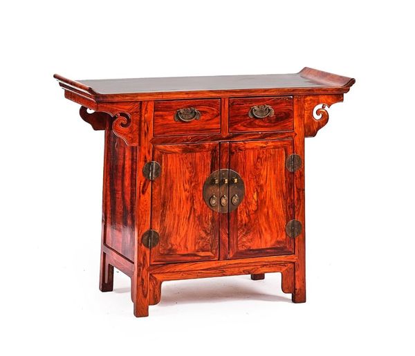 A 20TH CENTURY CHINESE HUALI SIDE CABINET