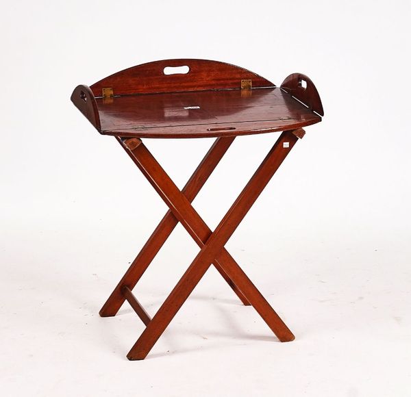 A GEORGE III RECTANGULAR MAHOGANY BUTLER’S TRAY