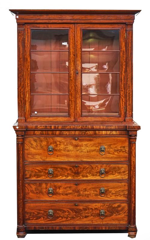 A WILLIAM IV MAHOGANY SECRETAIRE CABINET