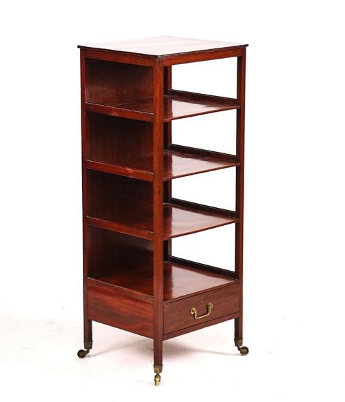 A 19TH CENTURY MAHOGANY FIVE TIER WHATNOT