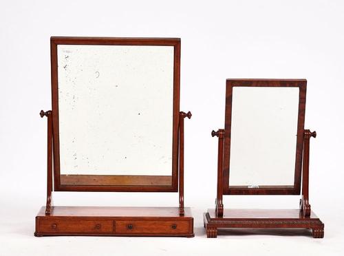 A WILLIAM IV MAHOGANY SWING FRAMED TOILET MIRROR (2)