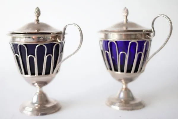 A PAIR OF FRENCH MUSTARD POTS (2)