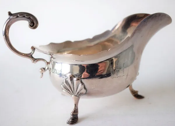 A SILVER SAUCE BOAT