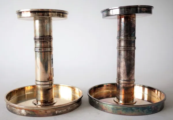 A PAIR OF SWEDISH STERLING TABLE CANDLESTICKS