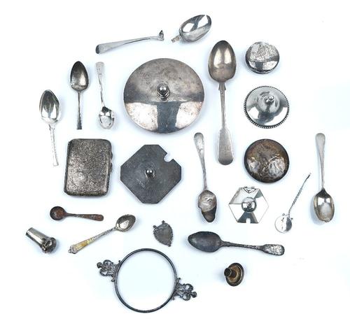 A SILVER CIGARETTE CASE AND FURTHER SILVER (23)