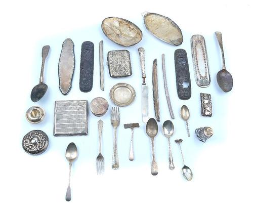 TWO SILVER CIGARETTE CASES AND FURTHER SILVER (28)