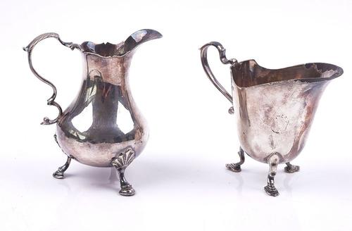 TWO SILVER CREAM JUGS (2)