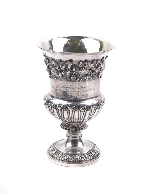 A GEORGE IV SILVER VASE