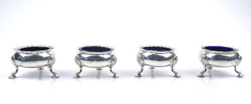 FOUR 18TH CENTURY SILVER SALTS (4)