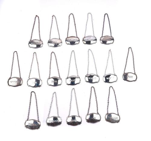 A GROUP OF SEVENTEEN DECANTER LABELS (17)