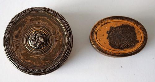TWO FRENCH SILVER GILT BOXES (2)