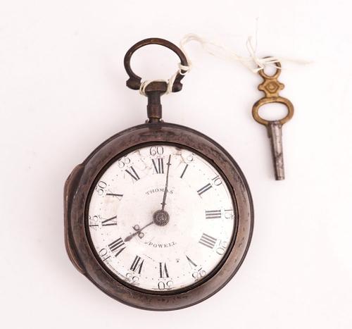A SILVER CASED OPEN FACED GENTLEMAN'S POCKET WATCH