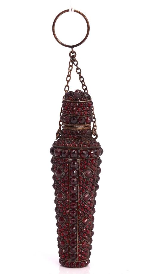 A BOHEMIAM GARNET SCENT BOTTLE