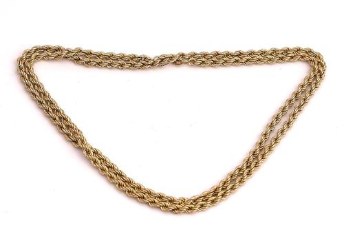 A 9CT GOLD ROPETWIST LINK NECKCHAIN