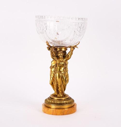 A FRENCH ORMOLU CENTRE-PIECE MODELLED AS THE THREE GRACES