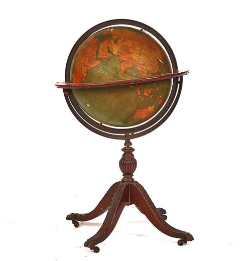 A VICTORIAN 18 INCH TERRESTRIAL LIBRARY GLOBE