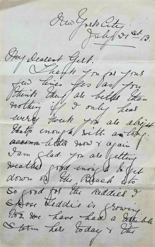 A HANDWRITTEN LETTER WRITTEN BY CLEAR CAMERON, TITANIC SURVIVOR