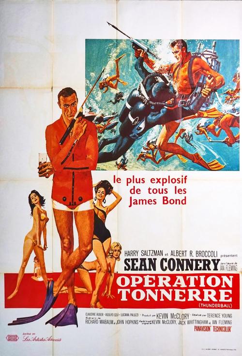 FILM POSTER; OPERATION TONNERRE (THUNDERBALL) FRENCH RE-RELEASE