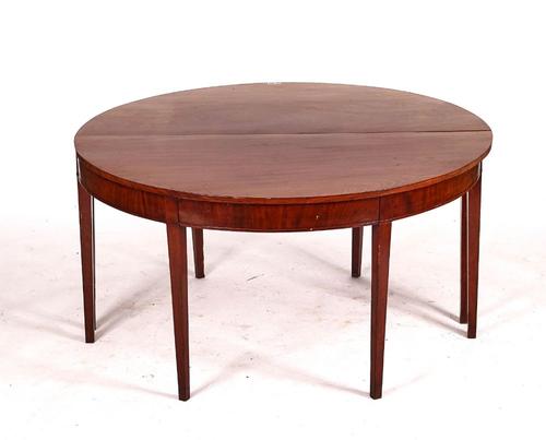 A PAIR OF GEORGE III MAHOGANY SEMI-ELLIPTIC DINING TABLE ENDS (2)