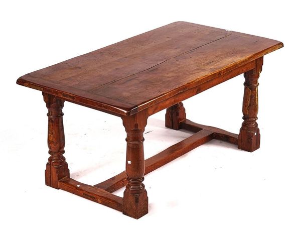A 17TH CENTURY STYLE OAK REFECTORY TABLE