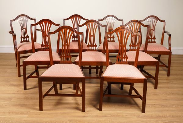 A SET OF FOURTEEN MID 18TH CENTURY STYLE MAHOGANY DINING CHAIRS (14)