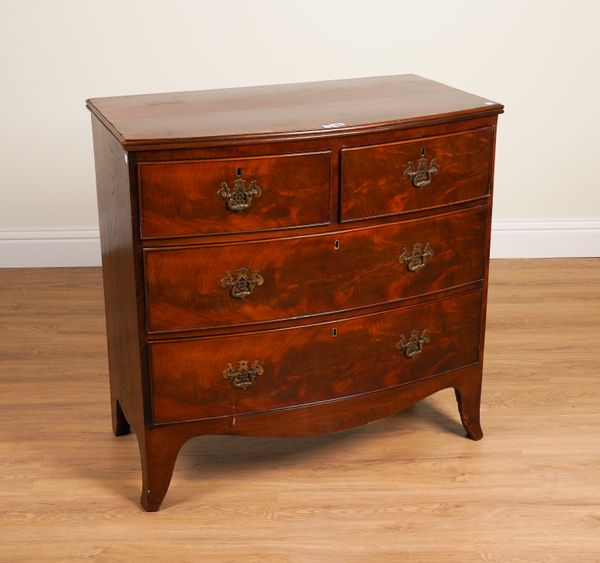 A REGENCY MAHOGANY BOWFRONT CHEST OF DRAWERS