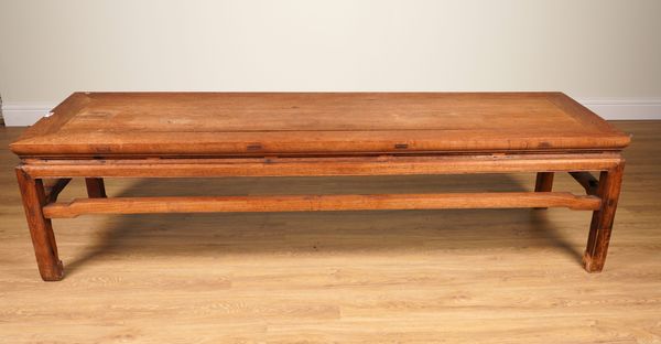 AN EARLY 20TH CENTURY CHINESE RECTANGULAR HARDWOOD ARTIST'S TABLE