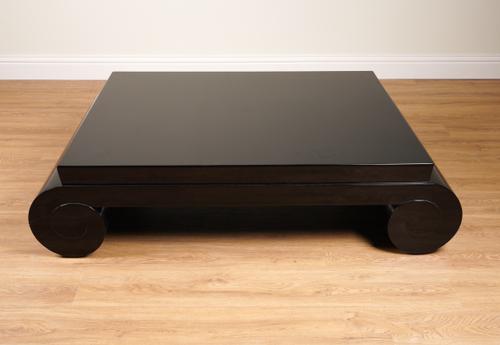 RALPH LAUREN; A BROOK STREET BLACK LACQUER COFFEE TABLE