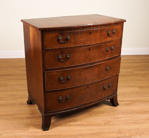 A REGENCY MAHOGANY BOWFRONT CHEST OF DRAWERS